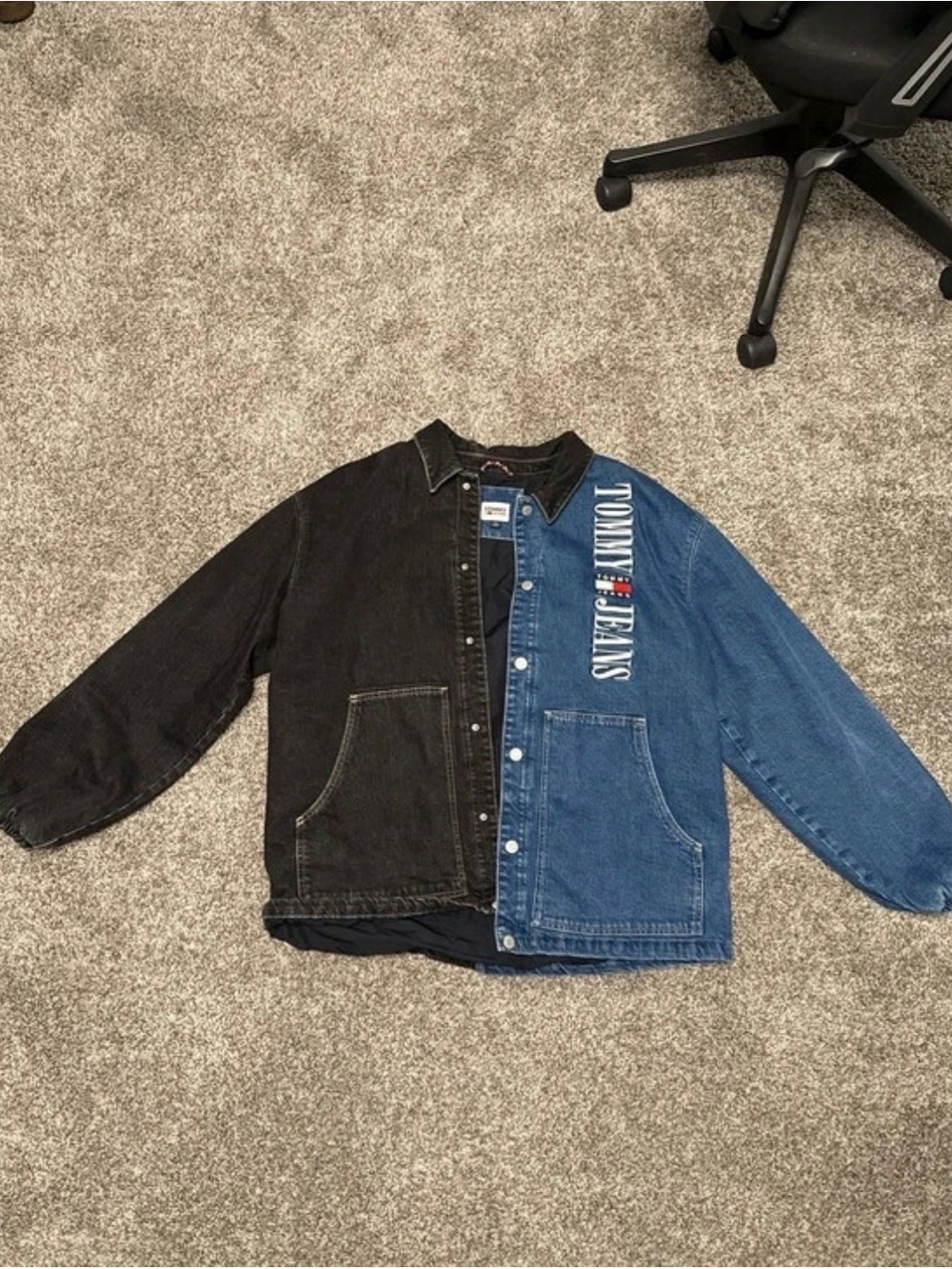 Tommy Hilfiger Two-Tone Denim Jacket - Blue & Black